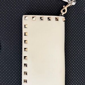 Valentino Ivory Wallet with Gold Accents